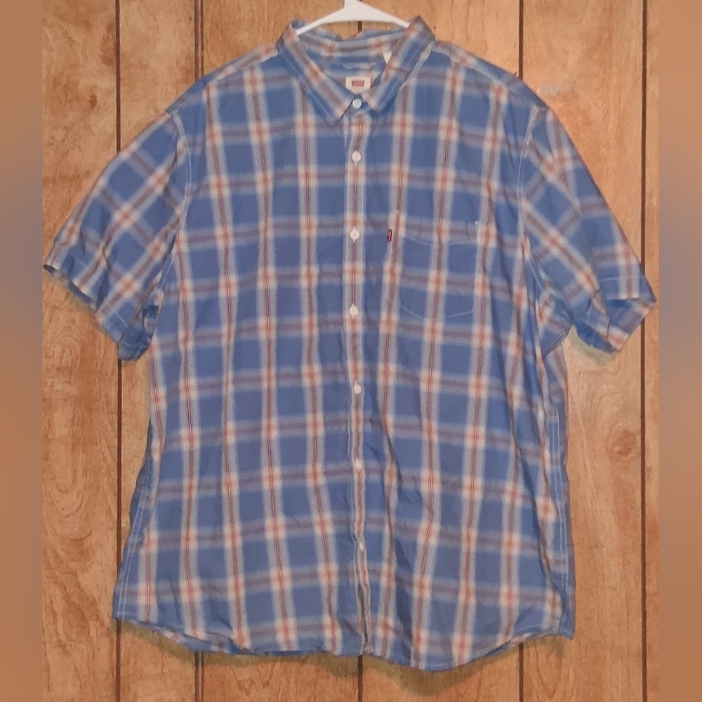 Men's Blue Plaid Shirt